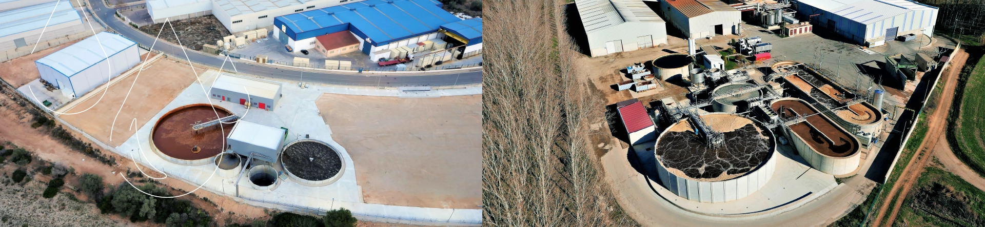 Areal view of the Waste Water Treatment for Industrial Customers